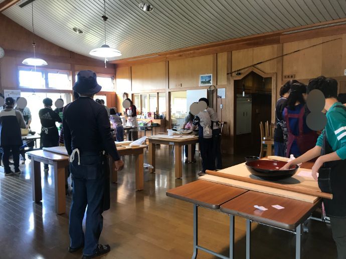 福山峠のふるさと広場のそば打ち体験