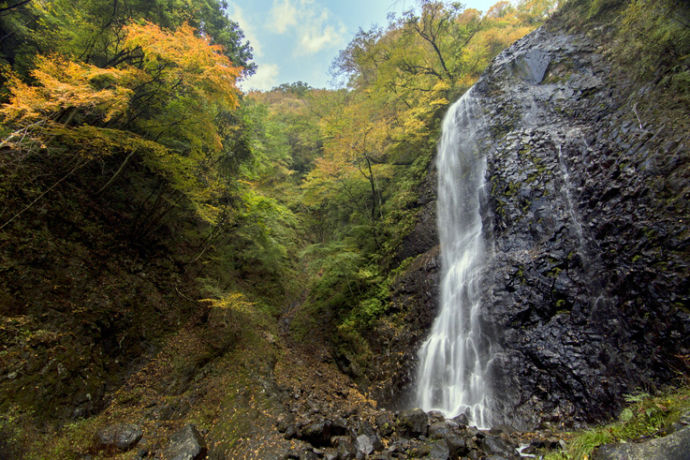 東温市の「白猪の滝」