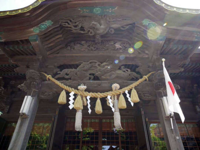 「取手八坂神社」社殿正面を拡大