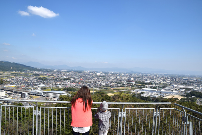 高台から見た鳥栖市の街並み