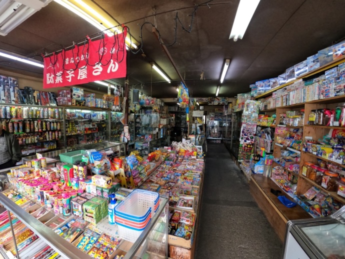 駄菓子屋さん「はしだ」の店内