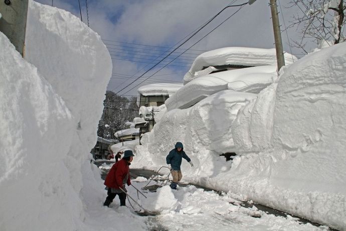 栄村の除雪作業の様子