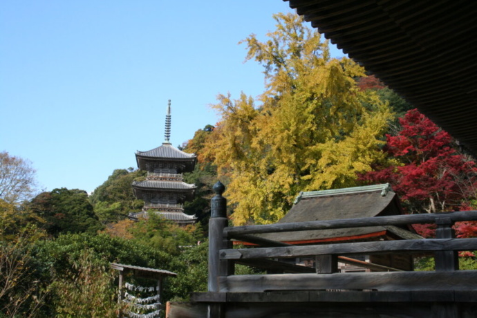 島根県安来市にある清水寺の三重塔