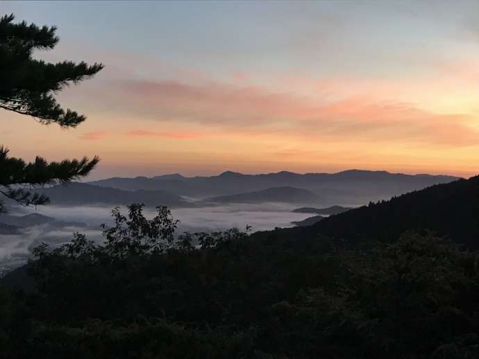 加悦双峰公園から一望した与謝野町の山々