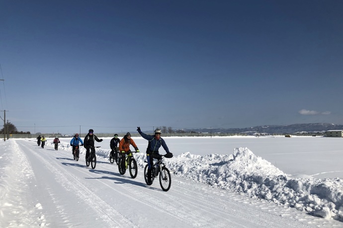 北海道由仁町の自転車競技の様子