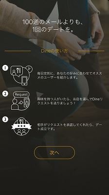 dineチュートリアル画面