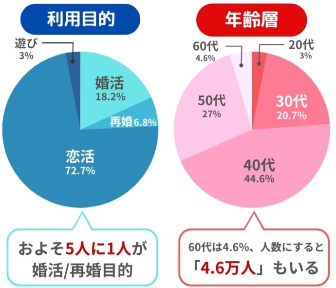 マリッシュの利用目的、年齢層。60代を中心に解説