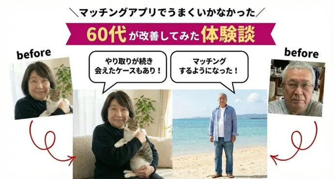 【体験談】マッチングアプリでうまくいかなかった60代が試した改善方法