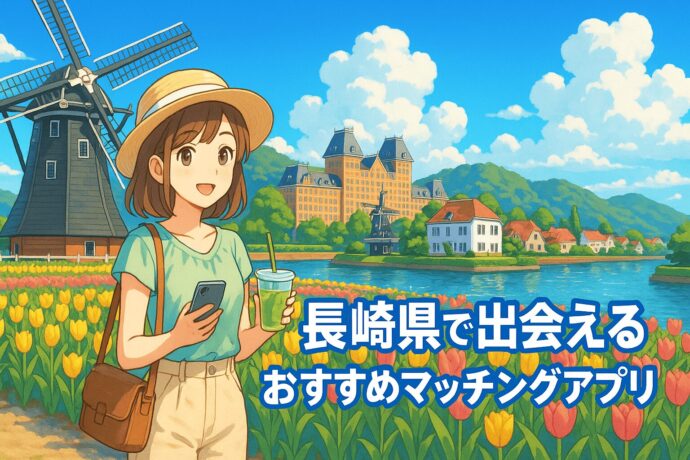 長崎県で出会えるおすすめマッチングアプリのイメージイラスト