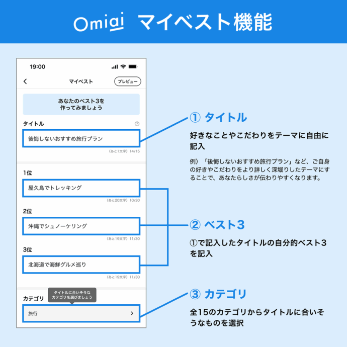 新機能「マイベスト」