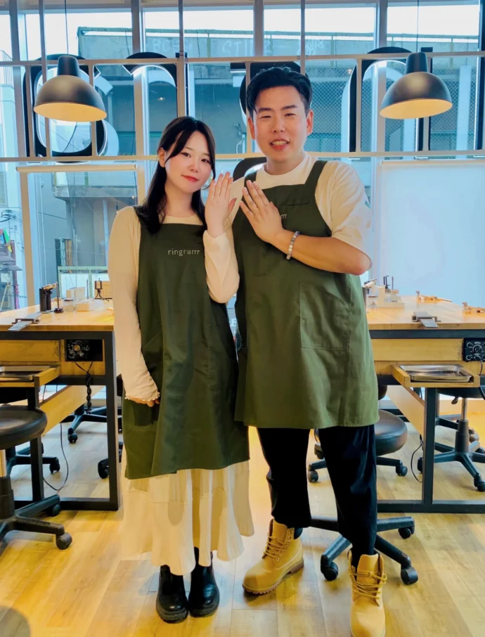 東京でペアリングを作った時のあいさん夫婦の写真