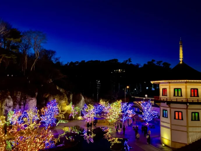 宮城県松島のクリスマスイルミネーション全景