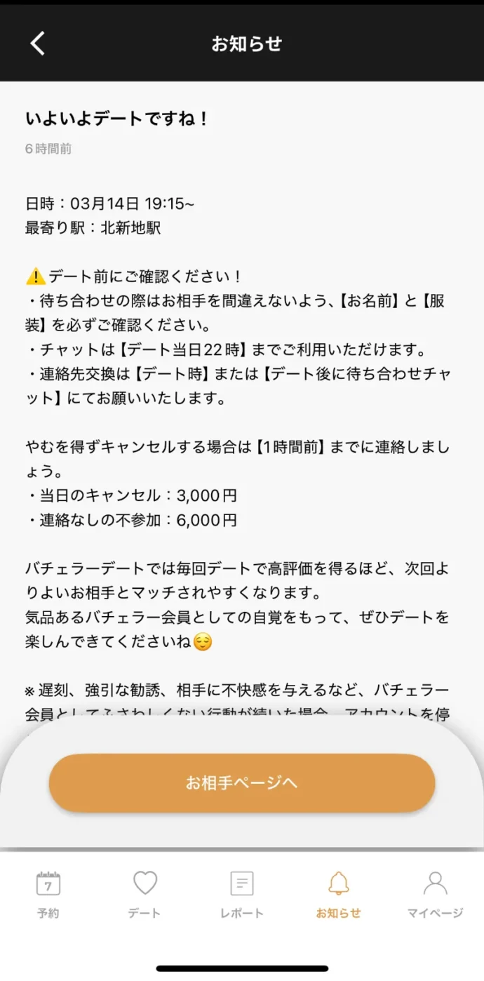 バチェラーデートのAIが組んだデート提案画面
