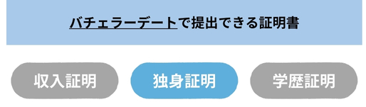 バチェラーデートで提出できる証明書