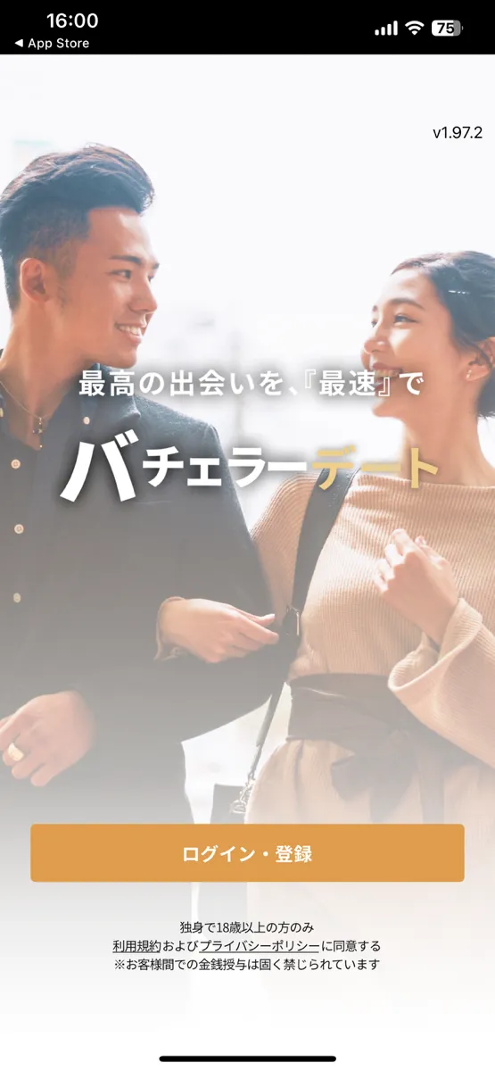 バチェラーデートの登録画面
