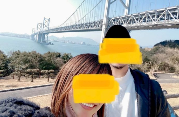 橋と2ショット
