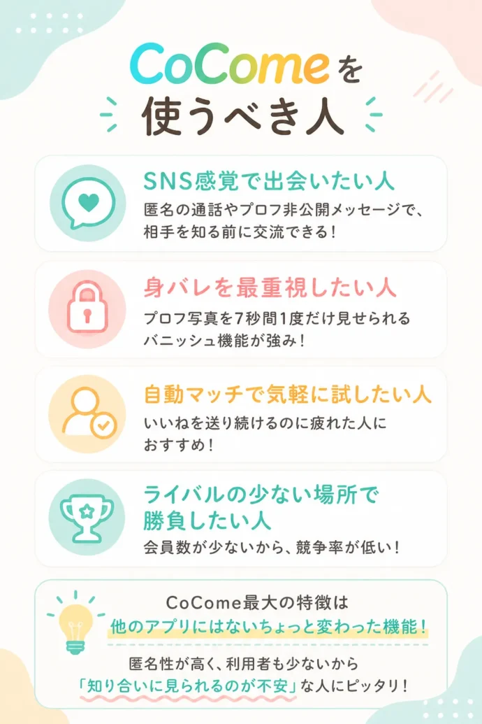 cocomeをお勧めする人とは