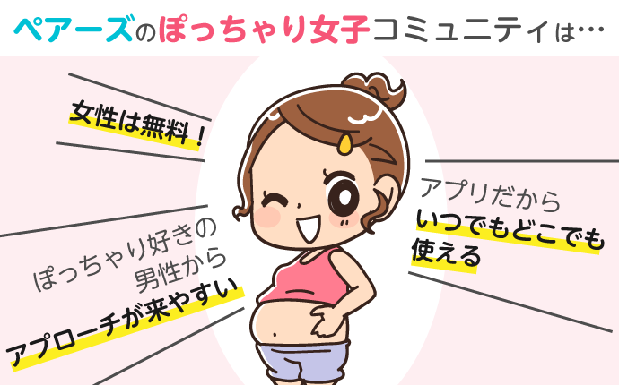 ペアーズのぽっちゃり女子コミュニティは…