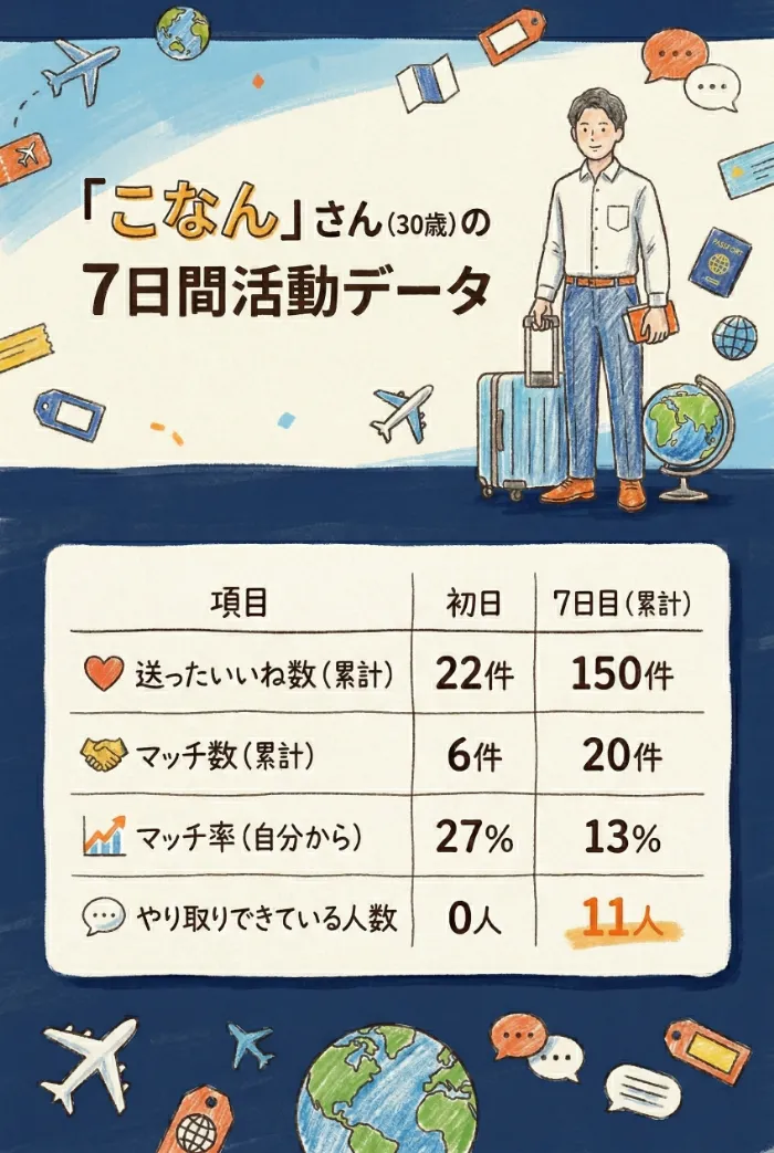 こなんさんの1週間の活動データ