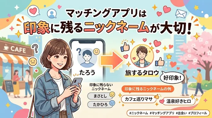 マッチングアプリでおすすめのニックネーム!アプリ別の変更方法も解説