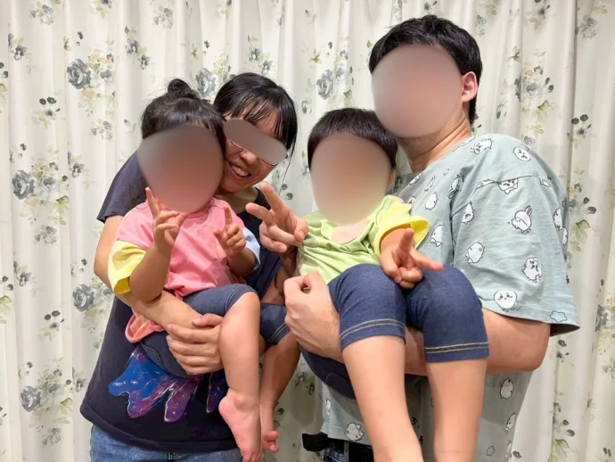 結婚後、家族で撮影した写真