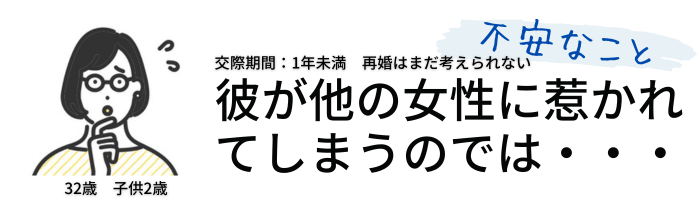 彼が他の女性に惹かれてしまうのではと不安