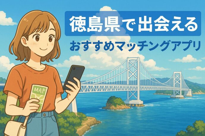 徳島で出会えるマッチングアプリのイメージイラスト