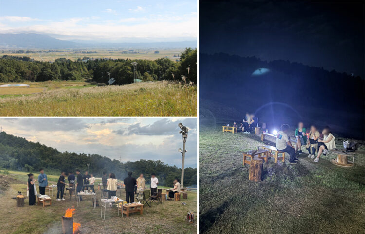 会場となった見明山でBBQを楽しむ参加者