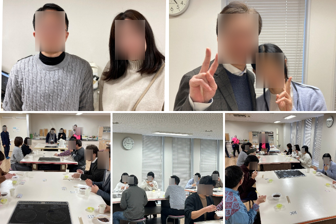 アロマワックスサシェ作りでの様子とカップルになった参加者