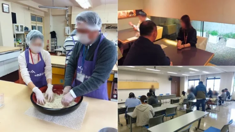 10月に行われた農コンカップルそば打ち体験の様子