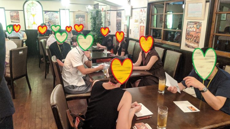 カフェでお見合いに臨むこもれび Heart LINKの会員