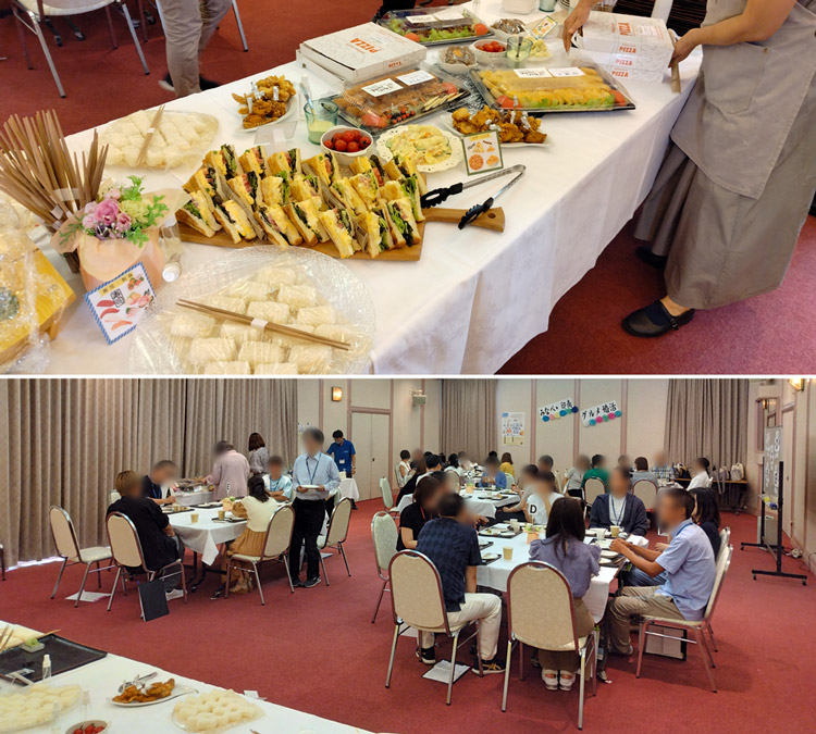 みなべ町と印南町の商工会青年部の婚活イベント：ランチ風景