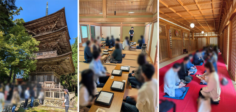 2024年10月に開催された婚活イベント「寺恋 ～秋の乙宝寺でブラタイナイ～」で交流する男女