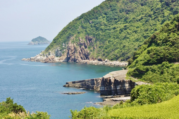 山口県萩市の須佐ホルンフェルス全景