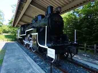 南相馬市博物館の外にある蒸気機関車