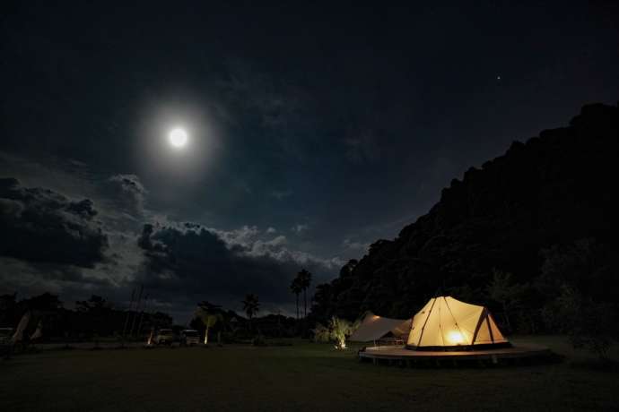 潮の杜キャンプ場の夜