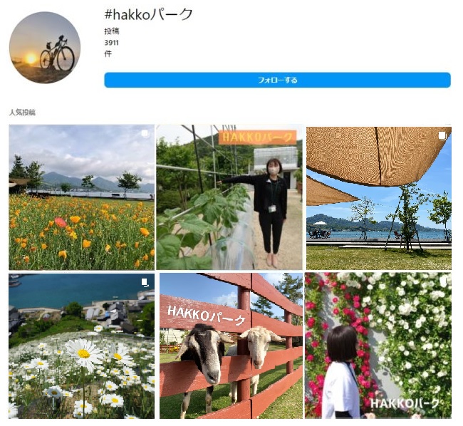 インスタグラムに投稿されているHAKKOパークの写真