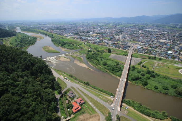 上空から見た長井市