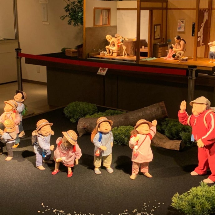 ほのぼのとした高橋まゆみ人形館の展示作品