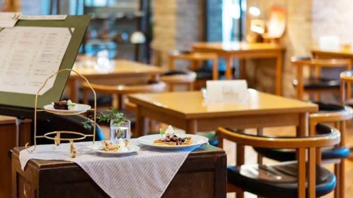 セレネ美術館のカフェ店内