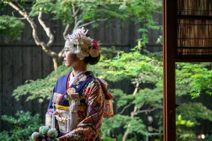 料亭玉家の結婚式プランを利用する花嫁