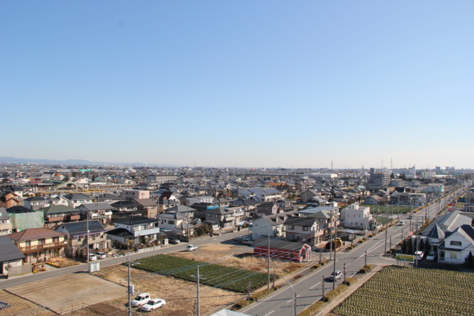 上里町役場から見た町内風景