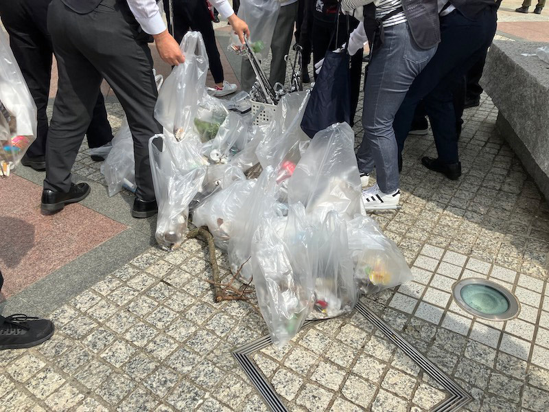 恵比寿地域合同清掃で回収したごみ(株式会社ネクストレベル)