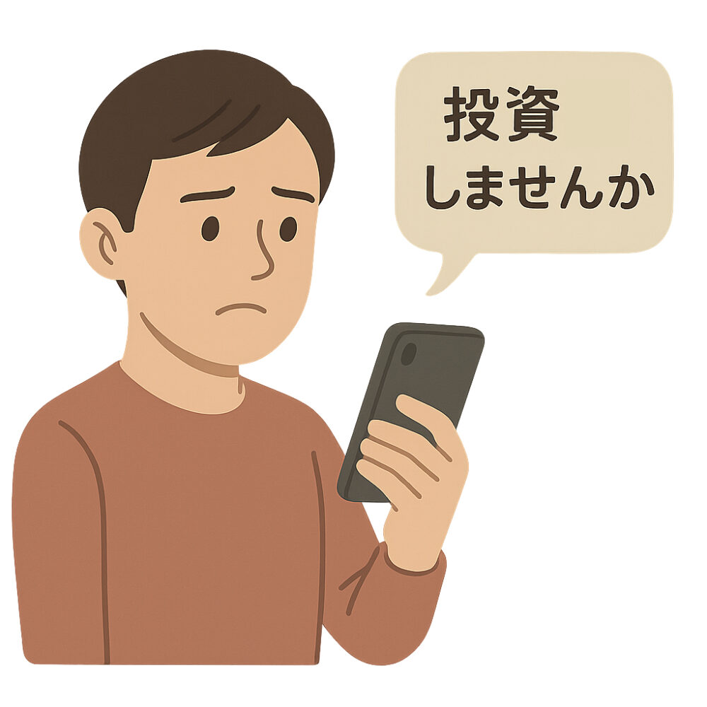 投資話を持ちかけられる様子